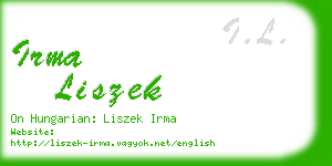 irma liszek business card